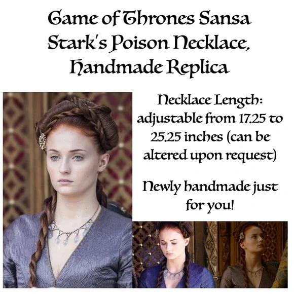 Sansa Stark Poison Necklace Handmade Game of Thrones Replica Cosplay Costume - Picture 15 of 16